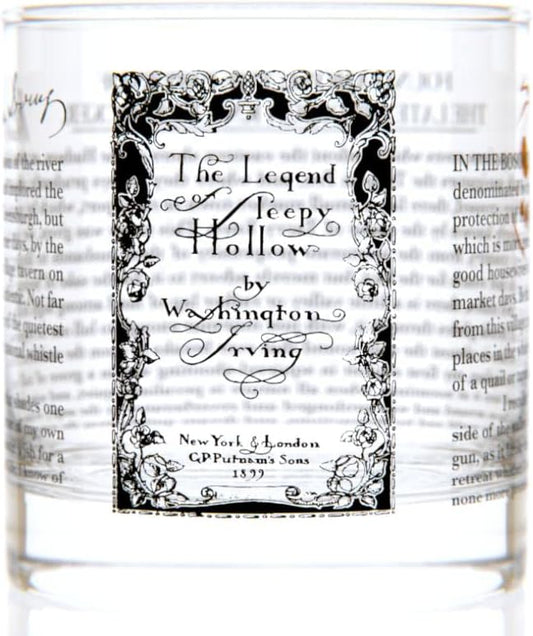 Well Told Classic Literature Rocks Glass - The Legend of Sleepy Hollow by Washington Irving - Old Fashioned Whiskey Glass Gift for Book Lovers (11 oz)