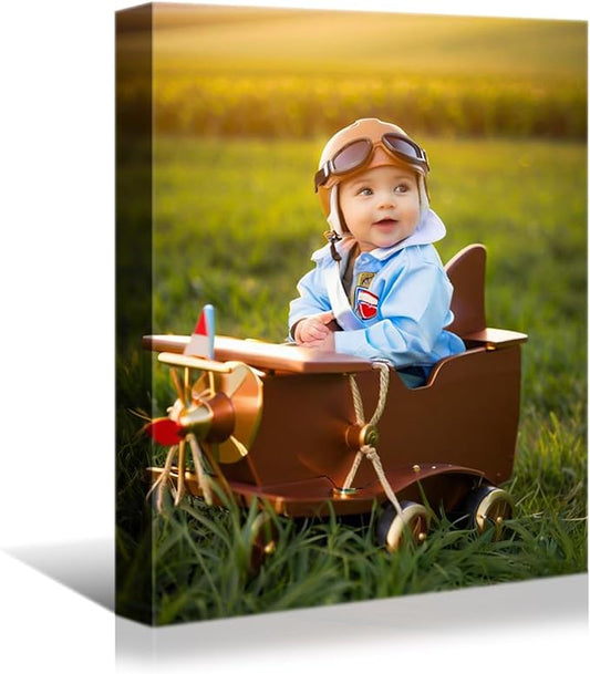 Hoopwarte Custom Canvas Prints with Your Photo, Custom Photos on Canvas Transform Pictures into Stunning Framed Wall Art-Personalized Prints Pictures Wall Art Decor(12L x16W 30x40cm)