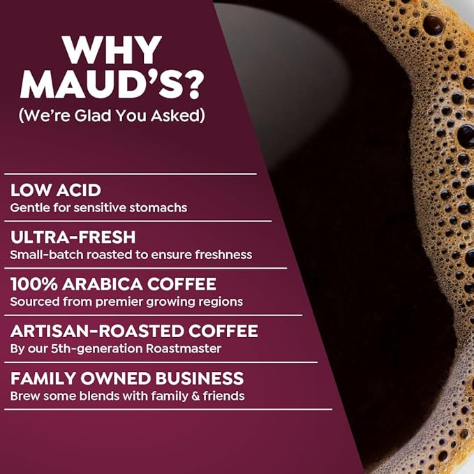 Maud's Chicory Flavored Coffee Pods, 36 ct, Dark Roast Flavored Coffee in Recyclable Single Serve Pods – 100% Arabica Beans, Compatible with Keurig K Cups Maker