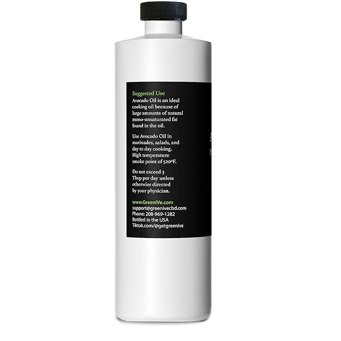 GreenIVe - Avocado Oil - 100% Pure Avocado Oil - Cold Pressed - Virgin - Exclusively on Amazon (16 Ounce) ??"<div>