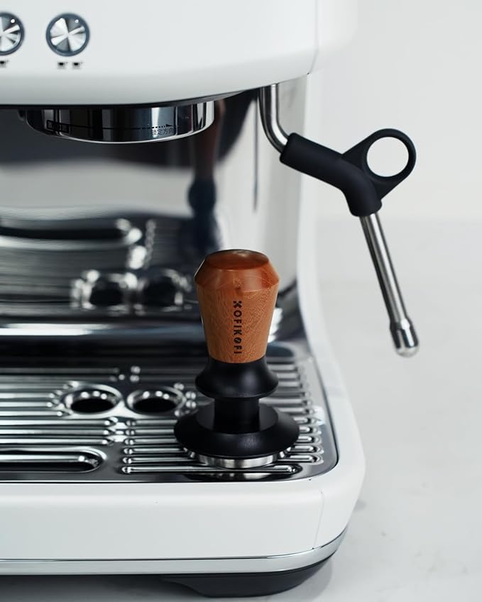 51mm Espresso Tamper, Coffee Tamper with 30lbs Spring Loaded, Barista Espresso Coffee Tamper with Stainless Steel Ripple Base and Rosewood Handle Fits for All 51mm Espresso Machines