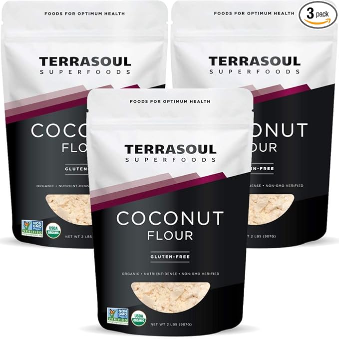Terrasoul Superfoods Organic Coconut Flour, 6 Lbs (3 Pack) - Gluten-Free | Unrefined | Fine Texture | Premium Quality