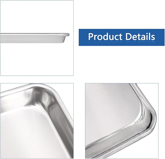 HARDURA Aluminum Baking Sheet Pan 18”L X 13”W X 1”H Cookie Sheet, 6Packs, For Oven in Bakery & Restaurant, Kitchen