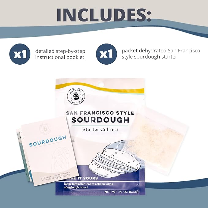 Cultures for Health San Francisco Sourdough Style Starter Culture | Homemade Artisan Bread | Heirloom, non-GMO | Live Culture Bread Mix | Easy to Follow Recipe