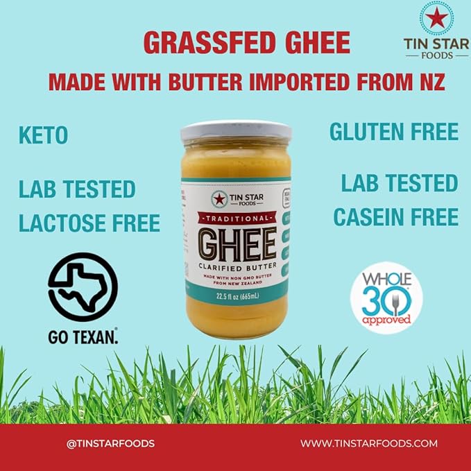 Tin Star Foods - Grassfed Ghee (Grassfed Biodynamic 22.5 oz)