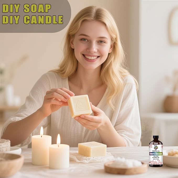 Cherry Blossom Essential Oil (4 oz/120 ml) ??Cherry Blossom Oils for Aromatherapy, diffusers, humidifiers, Home fragrances, DIY Skincare, soap Making, DIY Candle, Relaxation, Yoga, and Meditation