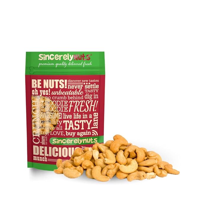 Sincerely Nuts ??Large Jumbo Cashews Roasted and Unsalted | Three Lb. Bag | Deluxe Kosher Snack Food | Healthy Source of Protein, Vitamin & Nutritional Mineral Content | Gourmet Quality Cashew Nut