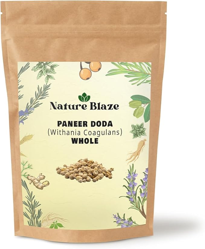 Nature Blaze Ayurveda Paneer Phool | Paneer Doda/DODI | Withania Coagulans Whole 7.0 Oz (200Gm / 0.44lb)