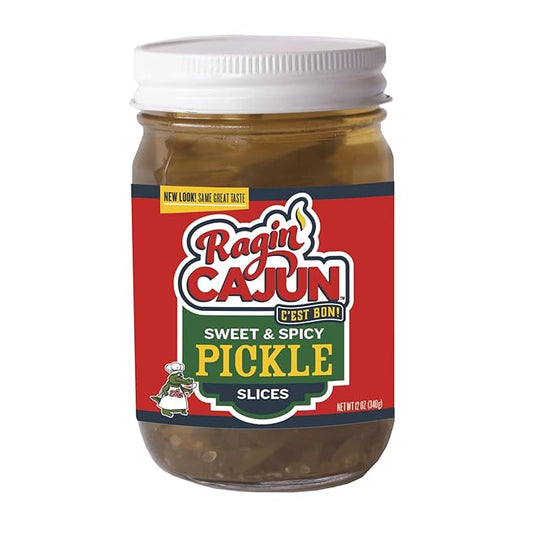 Spicy Sweet Pickle Slices 12 fl oz Ragin' Cajun (Pack of 1)