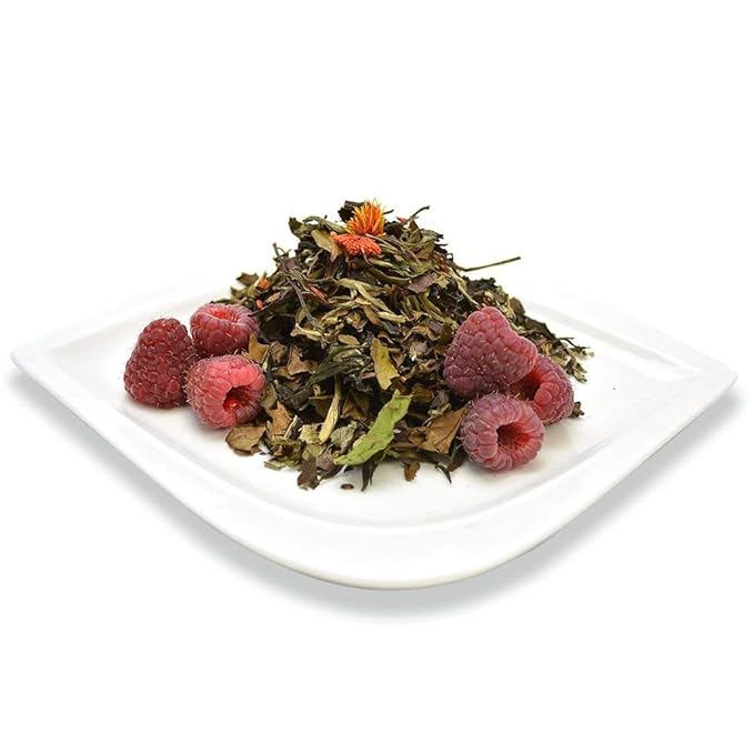 Organic Positively Tea Company, White Champagne Raspberry White Tea, Loose Leaf, 16 Ounce