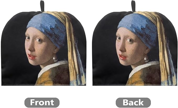 Tea Cozy The Girl with a Pearl Earring Teapot Covers Kitchen Kettle Dust Cover Tea Kettle Cover Breakfast Insulated Keep Warmer for Tea Pot Kitchen Decoration 竊뉰lack竊?"<div>