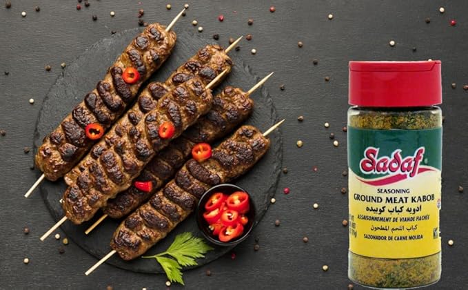 Sadaf Ground Meat Kabob Seasoning - Ground Meat Seasoning for Cooking - Kebab Seasoning - Middle Eastern Cuisine - Persian Kabob Spice - 2.5 Oz Bottle with Shaker Top