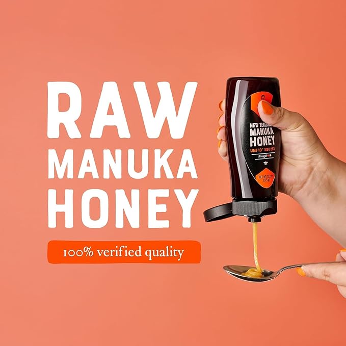 Nature Nate's | Raw Manuka Honey MGO 263+ | UMF 10+ Certified | 13.2 oz Squeeze Bottle