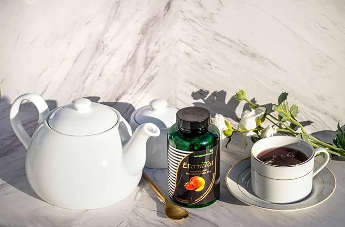 EterniTea "Multi-Vitamin Premium White Tea" 100% All Natural Herbs: (Mango Strawberry Flavor) -16 Different Vitamins (15-count Pyramid Sachets)