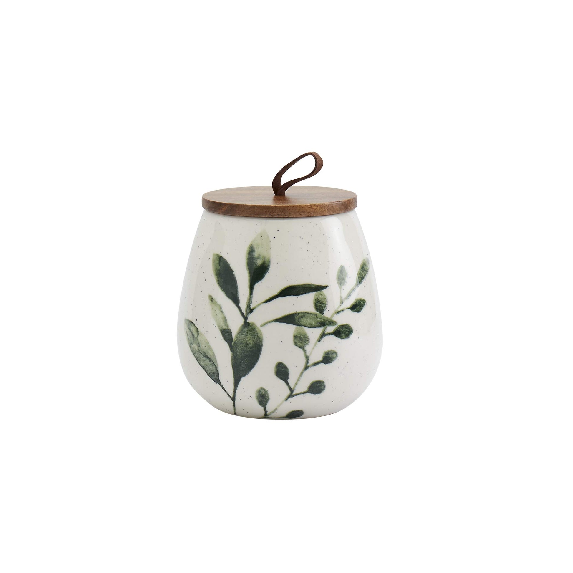 TTU Tabletops Gallery Ceramic Canister Collection- Stoneware Designed Kitchen Storage Acacia Wood