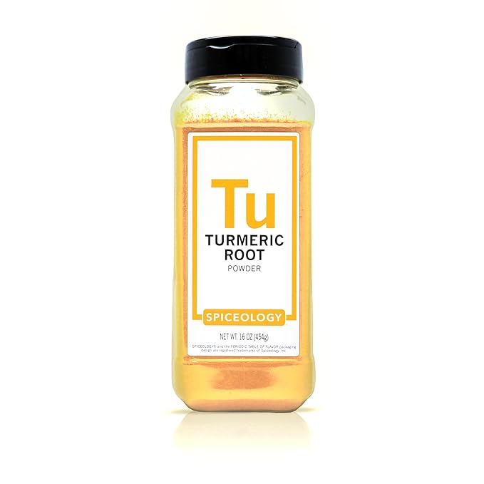 Spiceology ??Turmeric Root Powder ??Ground Turmeric Spice for Curries, Rice, Marinades, Golden Milk, Smoothies, and Spice Blends ??Chef-Crafted, Fresh-Ground Haldi ??16 oz