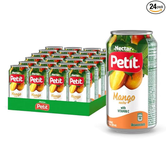 Petit Mango Nectar, 330 ml Cans (Pack of 24) ??Sweet Tropical Fruit Juice Beverage