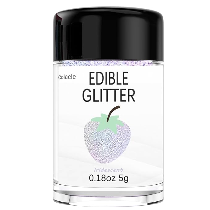 Iridescent Edible Glitter for Drinks - 5 Grams Prism Powder Cocktail Drink Glitter Food Grade Luster Shimmering Dust Vegan Metallic Food Coloring Sprinkle for Cake Decorating, Chocolates, Fondant Pops