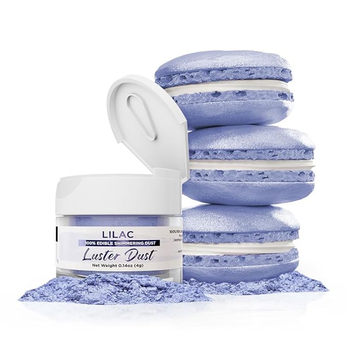 Luster Dust - Lilac Purple (4g 1x Jar) | Edible Vegan Dust & Paint for Cake Decorating, Ice Cream, Desserts, Cocktails and Beverages by Bakell