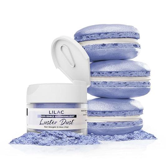 Luster Dust - Lilac Purple (4g 1x Jar) | Edible Vegan Dust & Paint for Cake Decorating, Ice Cream