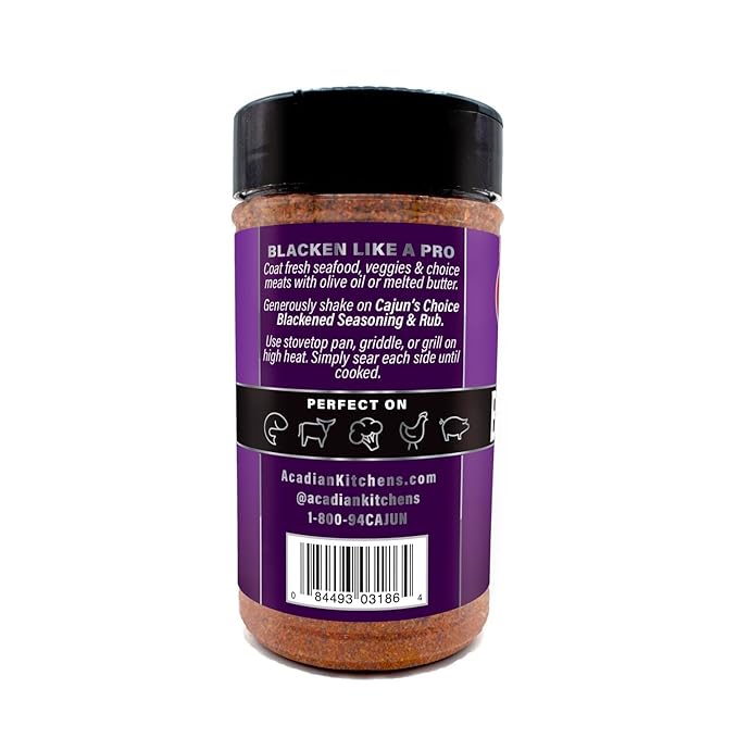 Blackened Seasoning 6.5 oz Shaker – Ideal for Grilling or Cooking Fish, Chicken, Wings, BBQ, Pork, Steak, Vegetables, Burgers, Salmon, Soups & More – Adds Authentic Louisiana Flavor - By Cajun's Choice