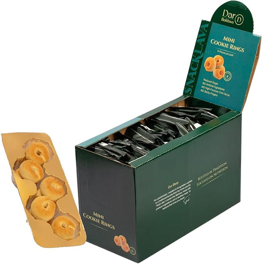 Snacklava Mini Cookie Rings - 20 Pack (10 Pieces per Pack) - No Artificial Colors or Preservatives - 4 Clean Ingredients