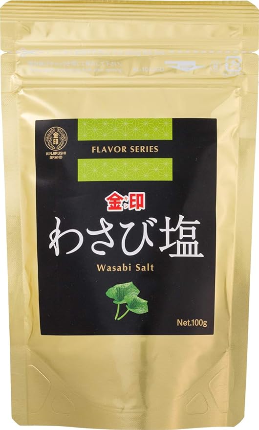 Kinijrushi Japanese Genuine WASABI SALT (3.5oz) - Gluten Free, Vegan, Wasabia Japonica, Genuine Wasabi, Wasabi Powder, Japanse Salt, Real Wasabi, Popcorn Seasoning, Margarita Salt, Umami Seasoning, Seasoned Salt, Wasabi Snacks, Tempura Salt, Gourmet Salt