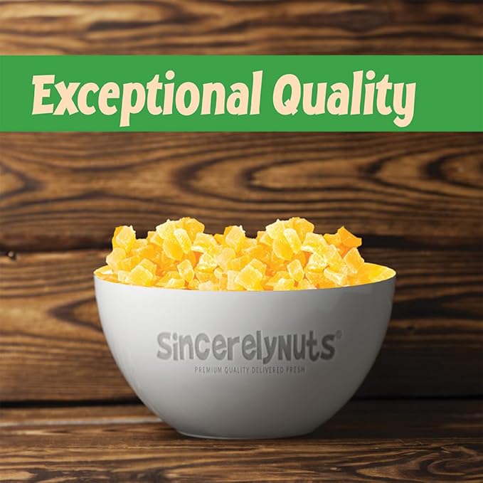 Sincerely Nuts Diced Pineapple (1 LB)-The Perfect Healthy Snack - Vegan, Gluten-Free and Kosher Superfood - Dried Fruit for Yogurts, Trail Mix, and More-Tasty Cooking Staple for Your Favorite Dishes