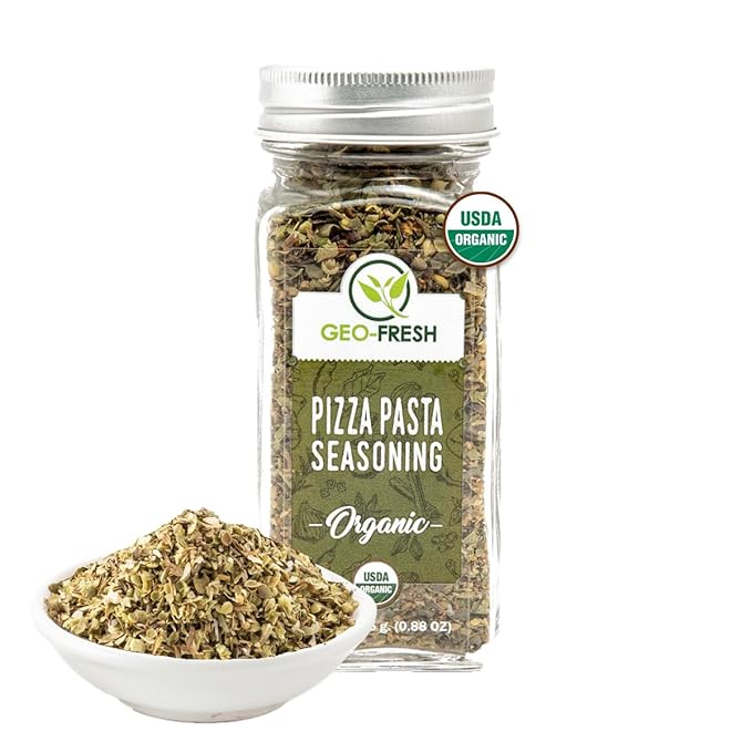 Geo-Fresh Organic Pizza Seasoning, 0.53 oz (15g), Non-GMO, Kosher, 100% Organic Herbs, Gluten Free, USDA Certified