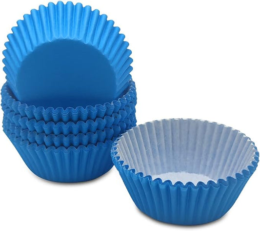 Standard Baking Cups, Classic Blue Greaseproof Festive Cupcake Liners, 150-Count
