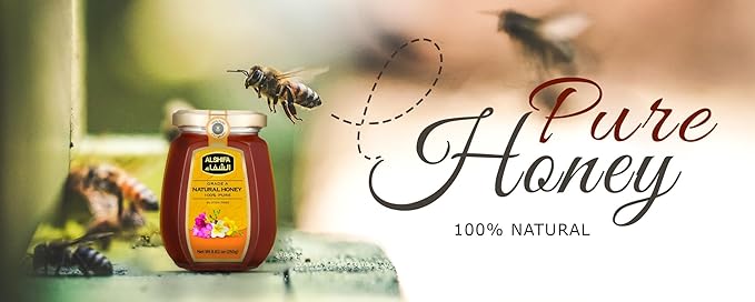ALSHIFA Natural Honey 17.63oz (500g) | Pack of 3 | Raw & Pure Honey Unpasteurized | 100% Pure Wildflower Honey | No Added Sugar | Glass Bottle