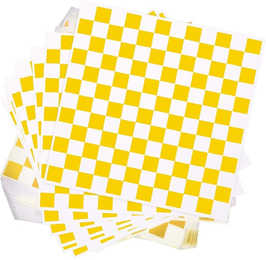 Honeydak 600 Pcs Sandwich Wrapping Paper Sheet 15x15 Checkered Food Wax Sheets Parchment Burgers Paper Basket Liner Grease Restaurant Wedding Party Supplies for Wrapping Bread BBQ