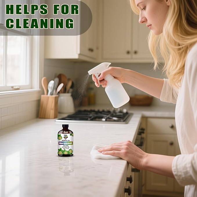 Bergamot Essential Oil (4 oz/120 ml) ??Bergamot Oils for Aromatherapy, diffusers, humidifiers, Home fragrances, DIY Skincare, soap Making, DIY Candle, Relaxation, Yoga, and Meditation