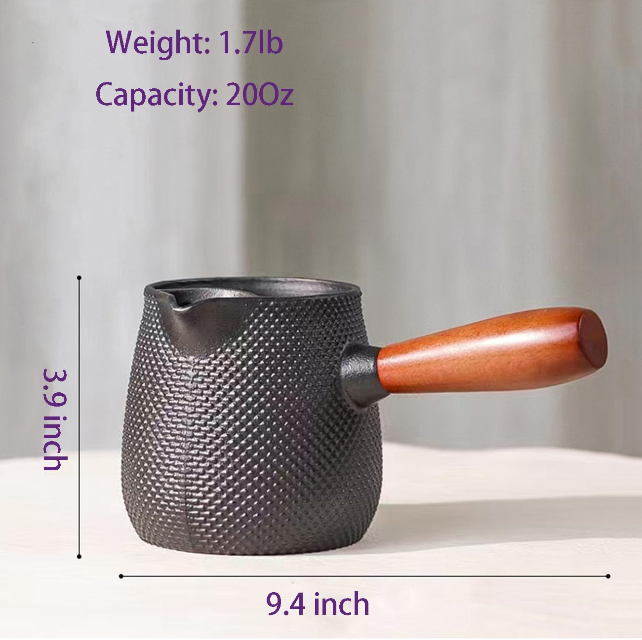 Beminh Cast Iron Teapot Stovetop-Tea Pourer Milk Pot Milk Steamer 20 oz-Loose Leaf Tetsubin with