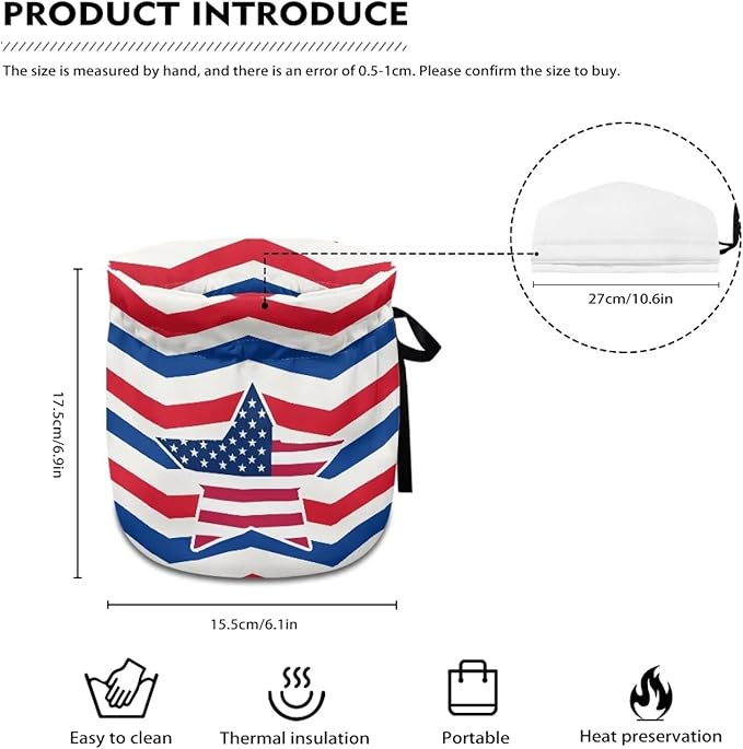 American FlagTea Cozy for Teapot Insulated Dust Proof Tea Pot Cozy for Keeping Warm Star Teapot Dust Protector for 4th of July Home Decor