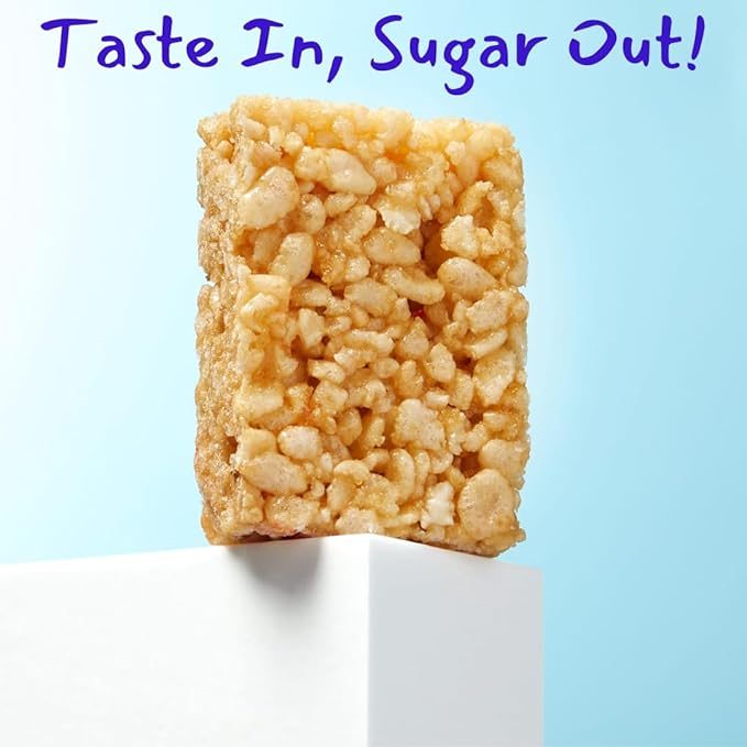 Skinny Crispy Original Vanilla Rice Treats ??Low Sugar (4g), Vegan, Gluten-Free, Dairy-Free, Non-GMO, Top 9 Allergen-Free, Healthy Snack Bars, 10 Count