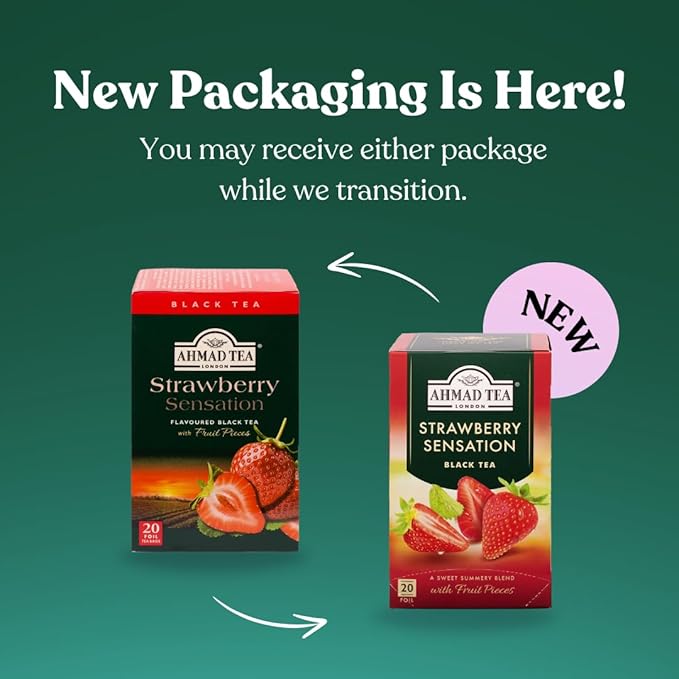 Ahmad Teas - Strawberry Black Tea 1.4oz - 20 Tea Bags