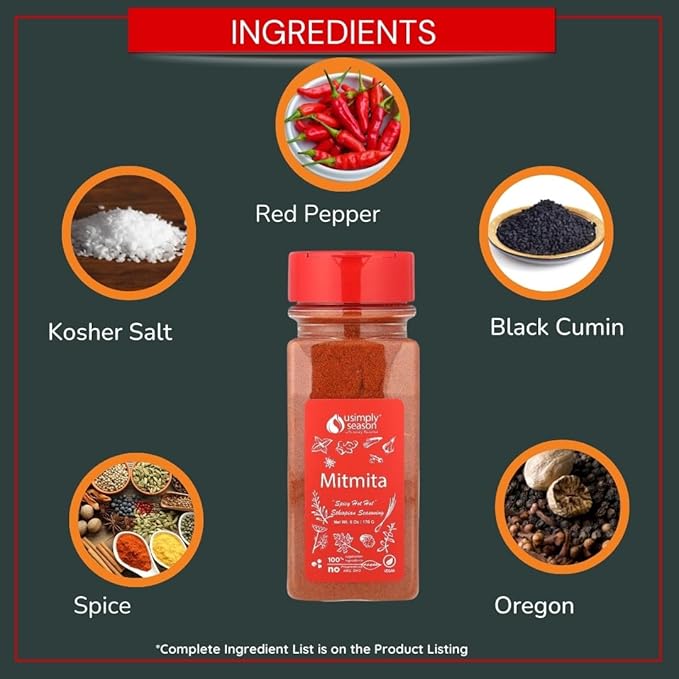 USimplySeason Mitmita Spice, 6oz - Fiery Ethiopian Blend for Meat & Lentils - All-Natural, Vegan, Non-GMO, Crafted in the USA.