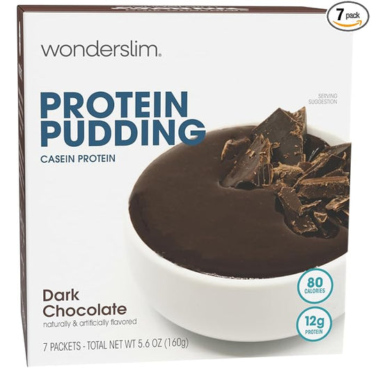 WonderSlim Protein Pudding, Dark Chocolate, Gluten Free, Low Carb (7ct)