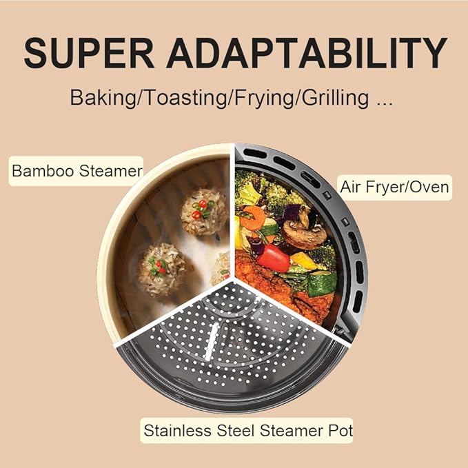 Numola Air Fryer Parchment Paper Liners, 100 Pcs Air Fryer Disposable Papers Liner for Baking, 10 Inch Safe and Non-stick Unbleache Steamer Liner for Microwave, Oven, Steaming Basket