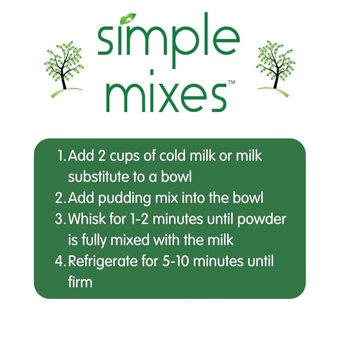 Simple Mixes Natural Instant Pudding & Pie Filling Mix, Vanilla, Chocolate, Salted Caramel, Gluten and Dye-Free, No Fat, or Lactose, Kosher, Variety 3 Pack