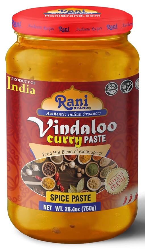 Rani Vindaloo Curry Cooking Spice Paste, Hot! 26.5oz (750g) Glass Jar ~ No Colors | All Natural | NON-GMO | Vegan | Gluten Free | Indian Origin