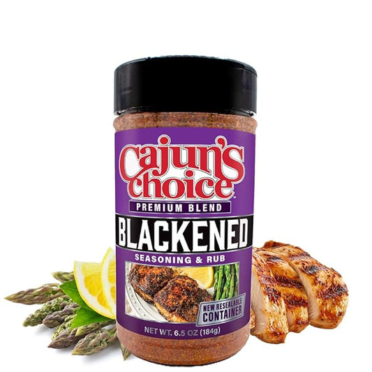 Blackened Seasoning 6.5 oz Shaker – Ideal for Grilling or Cooking Fish, Chicken, Wings, BBQ, Pork, Steak, Vegetables, Burgers, Salmon, Soups & More – Adds Authentic Louisiana Flavor - By Cajun's Choice