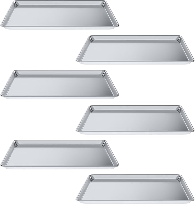 18 in. x 26 in. 19 Gauge Full Size Aluminum Bun. / Sheet Pan. Pack of 6