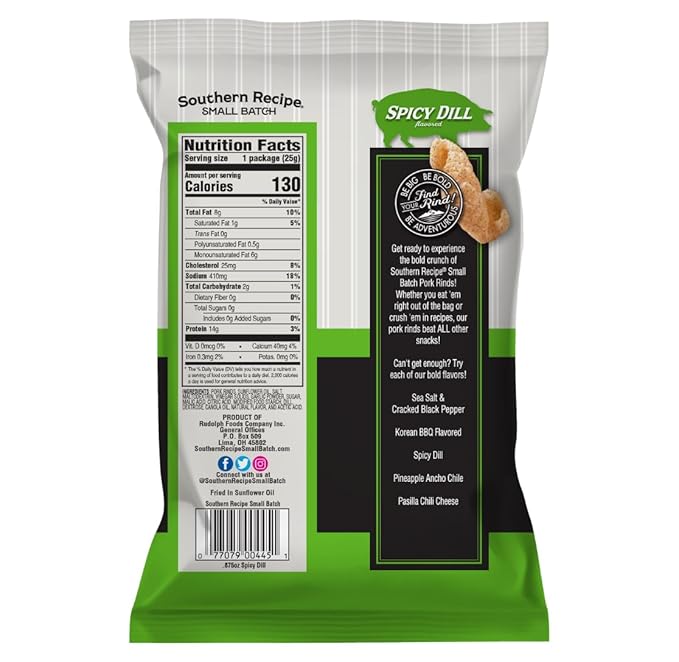 Pork Rinds Variety Pack | Salt & Pepper, Korean BBQ, & Spicy Dill | Southern Recipe Small Batch Chicharrones | Keto Friendly & Low Carb | Snack Bag (18 Count)