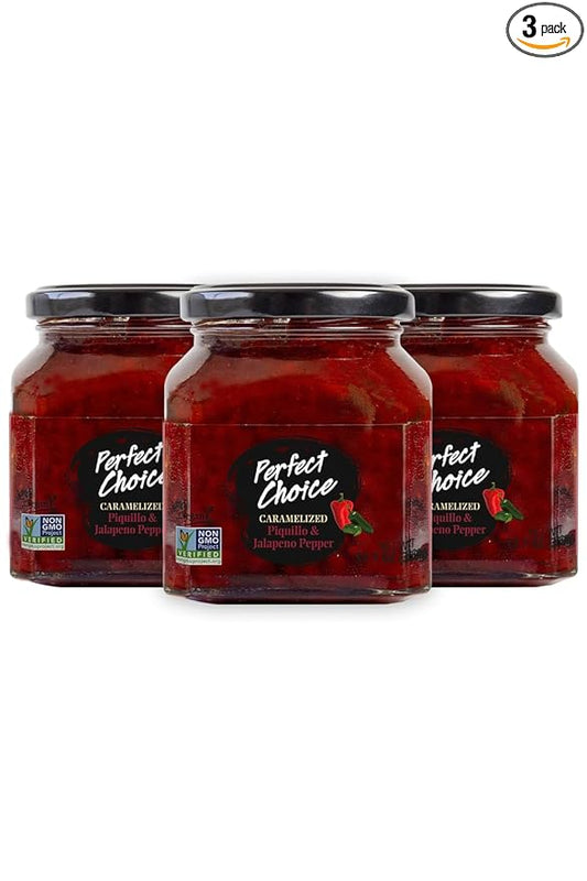 Perfect Choice Caramelized Red Pepper & Jalapeño - Sweet & Slightly Spicy Spread Ready-to-serve Dip - 12.7 oz. (pack of 3)