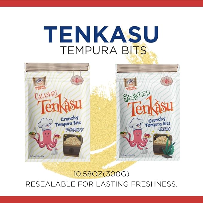 Calamari Tenkasu Tempura Bits 10.58 Ounce, Authentic Japanese Snack by Swashbuckle Snacks, Made in Japan
