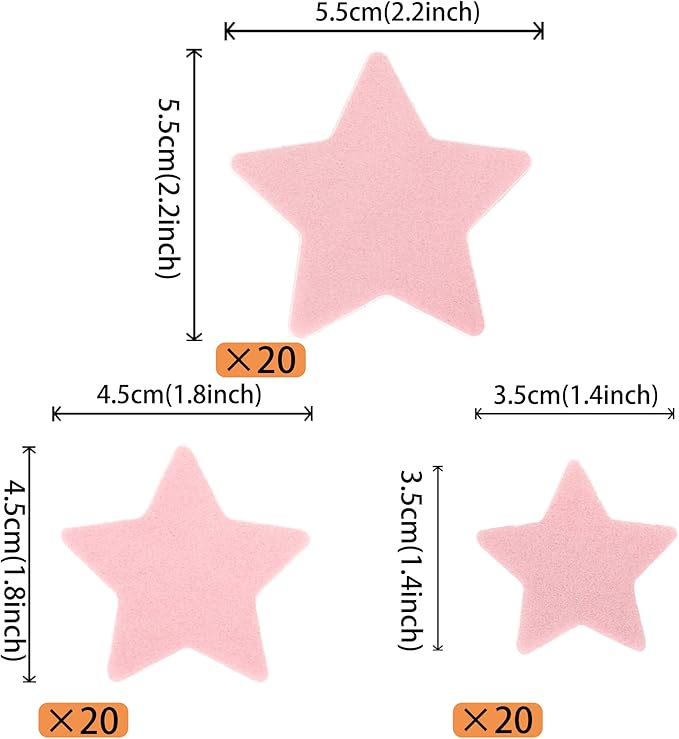 60 Pack Edible Star Cupcake Topper Twinkle Little Star Cupcake Picks Water Paper Little Star Theme Cupcake Decorations for Wedding Engagement Bridal Shower Birthday Party Supplies Pink