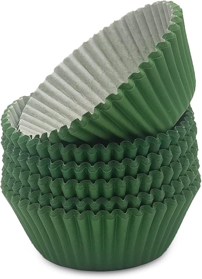Standard Baking Cups, Classic Green Greaseproof Festive Cupcake Liners, 150-Count
