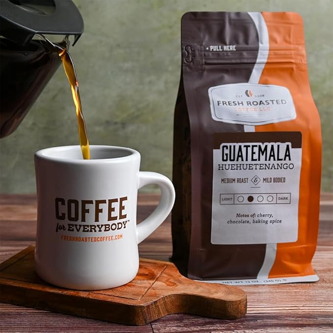 Fresh Roasted Coffee, Guatemala Huehuetenango | 12 oz | Single Origin | Medium Roast | Kosher | Whole Bean